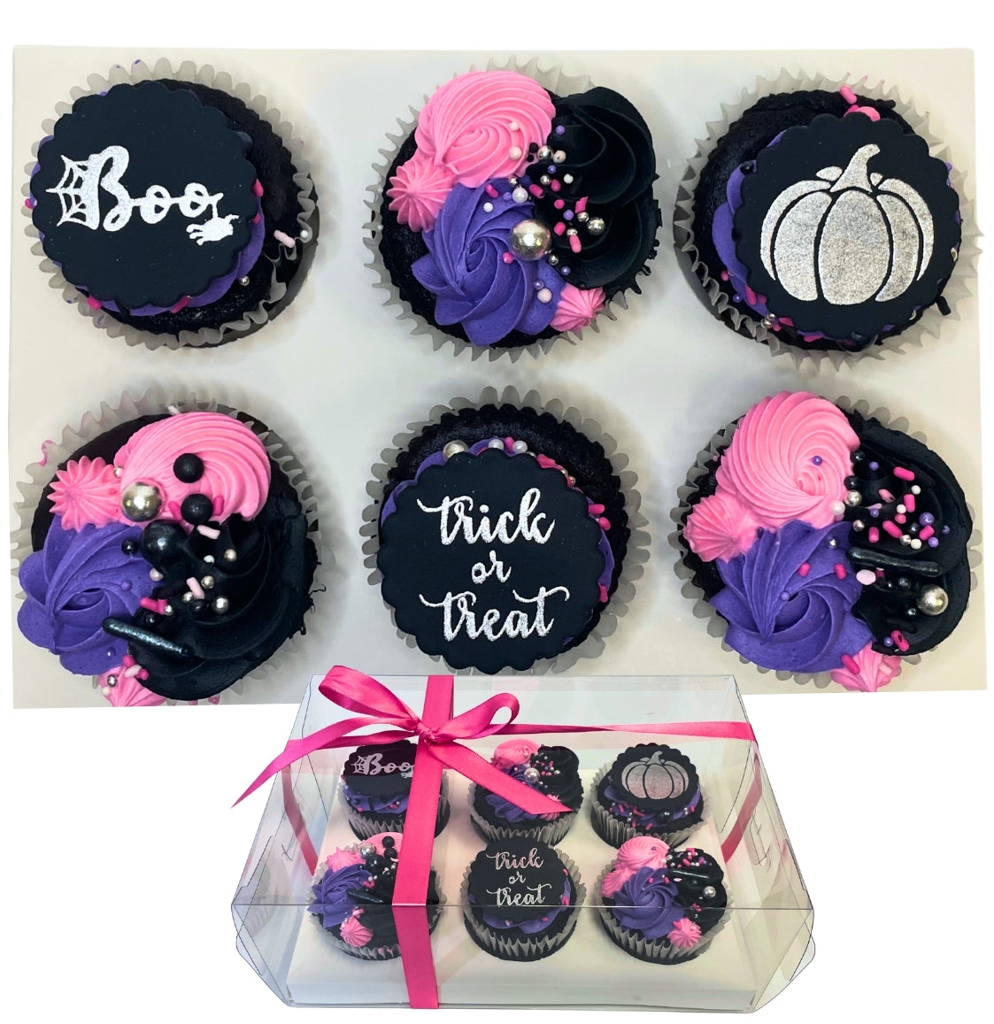 Trick-Or-Treat Cupcake Gift Box Set of 6