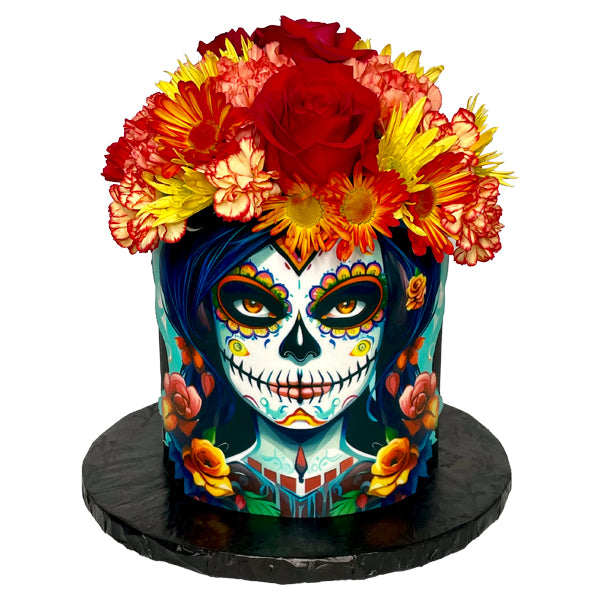 Flower Crown Skeleton Cake