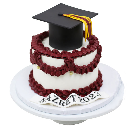Vintage Piped Graduation Cake